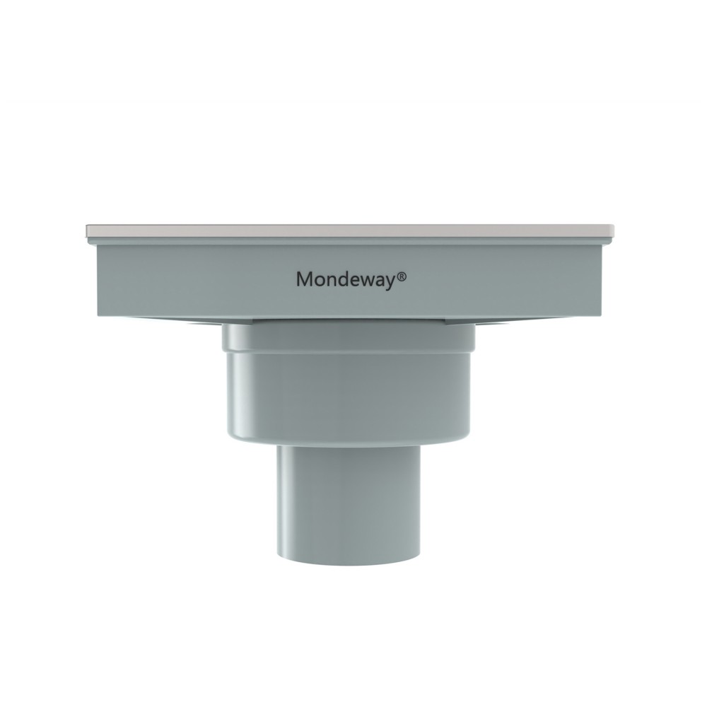 Square shower drains side profile showing ABS base drain construction