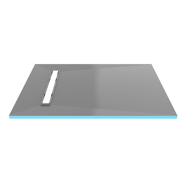 XPS shower tray board with stainless steel linear drain cover