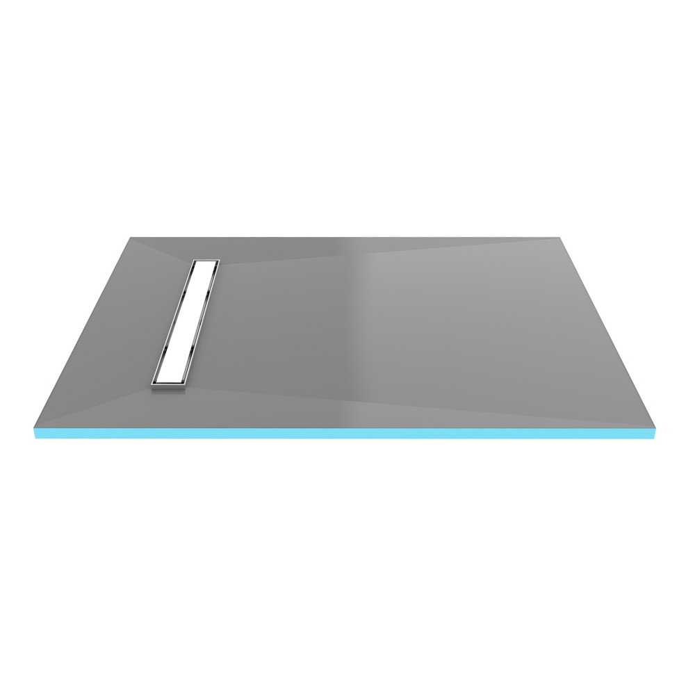XPS shower tray board with stainless steel linear drain cover