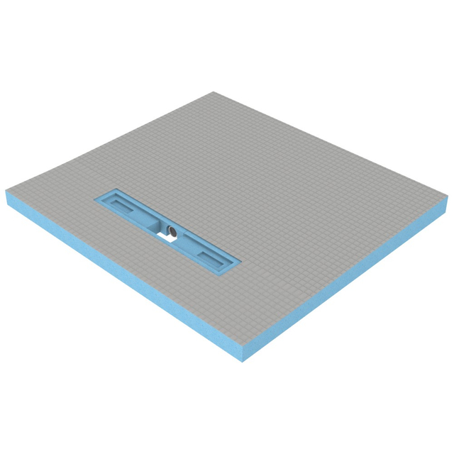 XPS shower base pan with integrated linear drain top structure