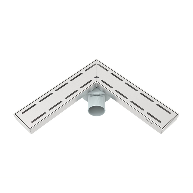 L shaped shower drain with corner linear drain slot grate