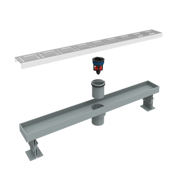 Stainless steel channel drain exploded structure with siphon