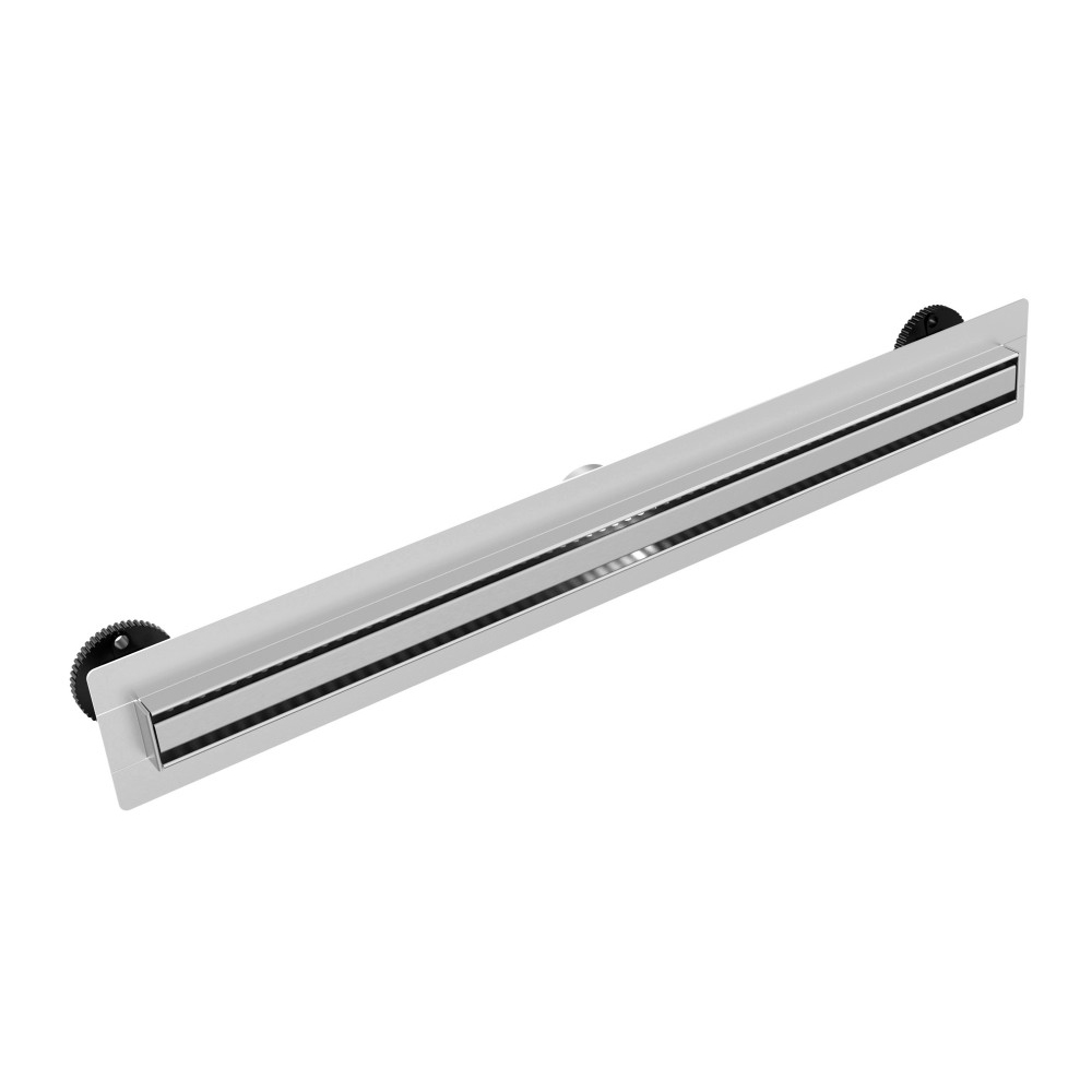 Slim stainless steel linear shower drain with 35mm width design