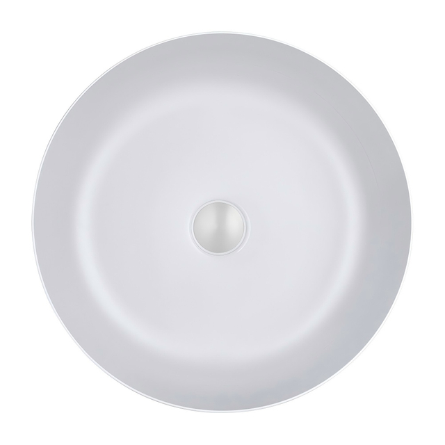 White round bowl sink stainless steel round sink top outline with central drain opening