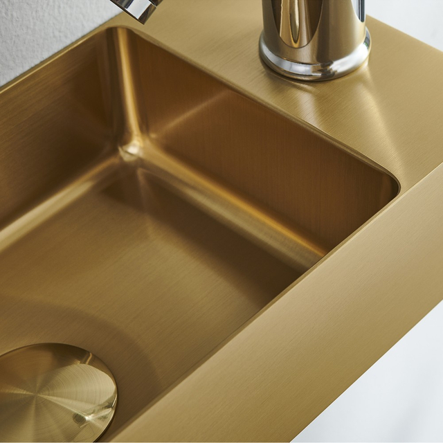 rectangular basin stainless steel wall hung sink drain detail