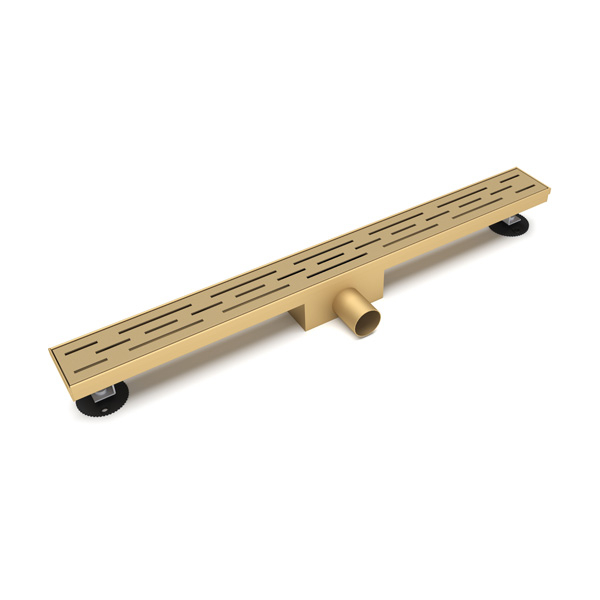 Gold finish linear shower drain for luxury bathroom fitting