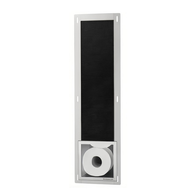 recessed toilet paper holder with storage in brushed stainless steel front structure