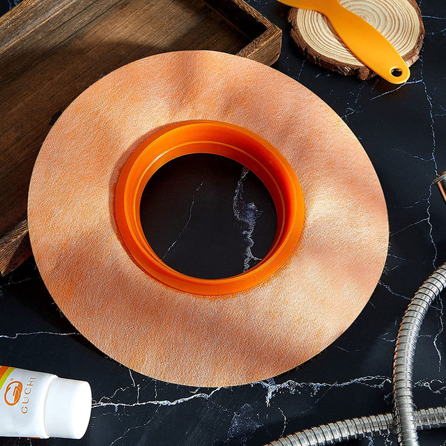Orange polyethylene waterproofing seal with gasket 4-1/2 inch for shower valves
