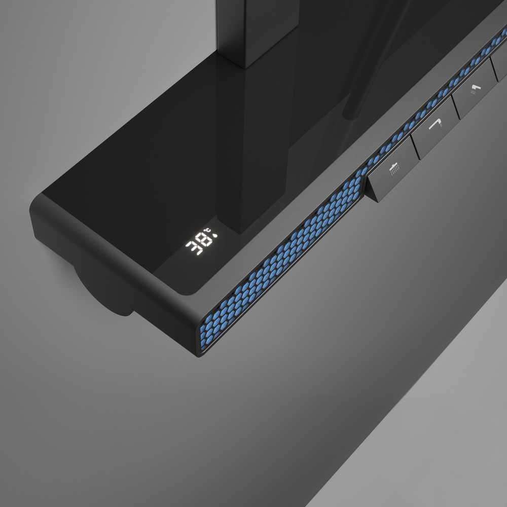 Piano key 3 way shower control panel buttons