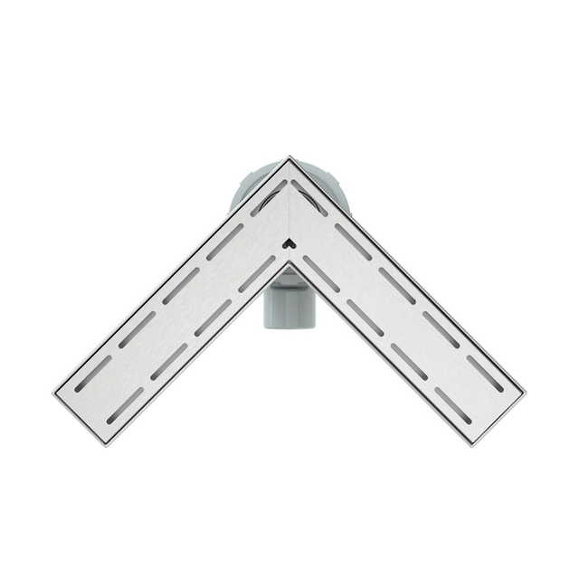 Corner linear shower drain right angle drain top structure