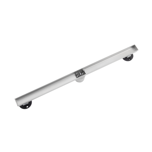 Siphon shower drain slim channel internal flow structure