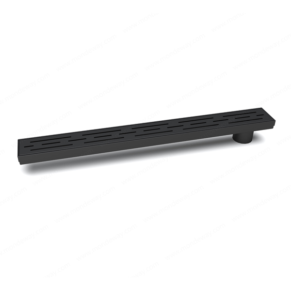 Side outlet shower drain with adjustable height ss channel drain in matte black