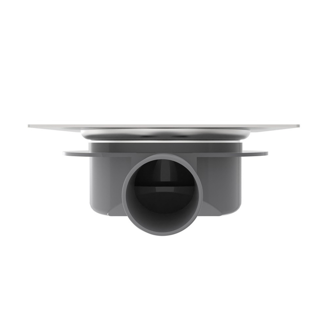 Low profile horizontal outlet shower drain assembly for renovation