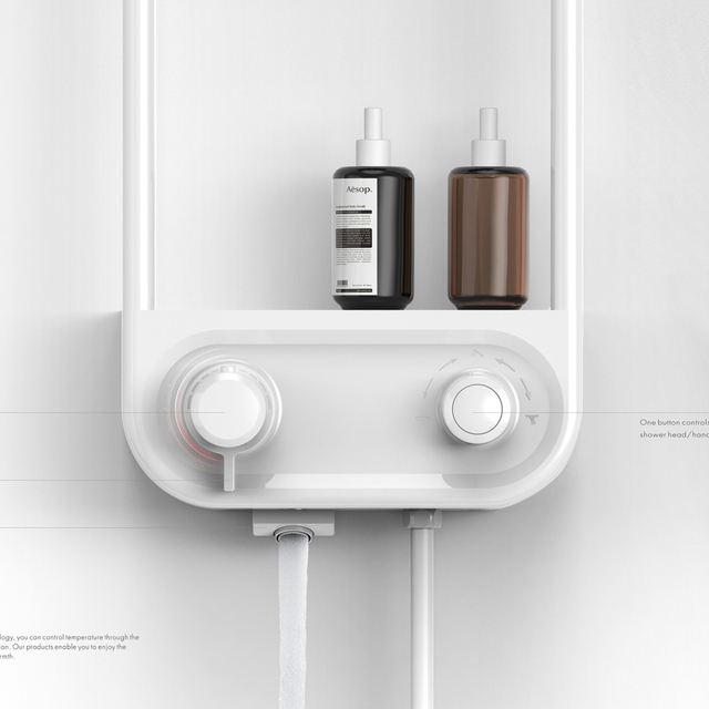 Digital thermostatic shower control panel with dual knobs