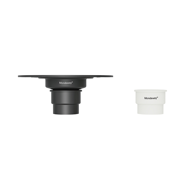 Side profile of ABS shower drain base flange kit for bathroom floor drainage