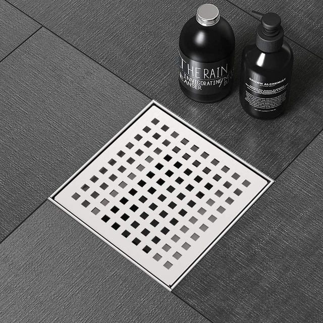 6 inch square floor drains used for modern bathroom floor drainage