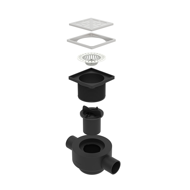 hdpe drain dual outlet structure with removable siphon and filter