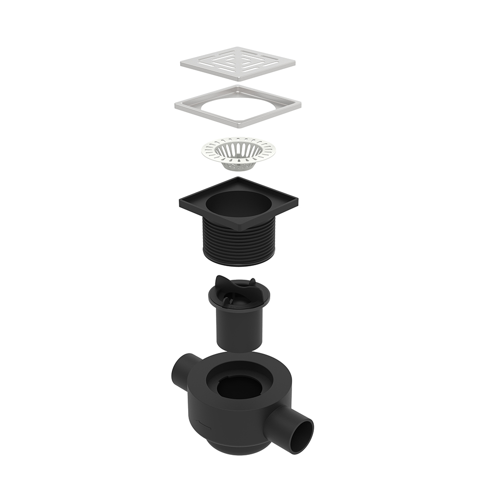 hdpe drain dual outlet structure with removable siphon and filter