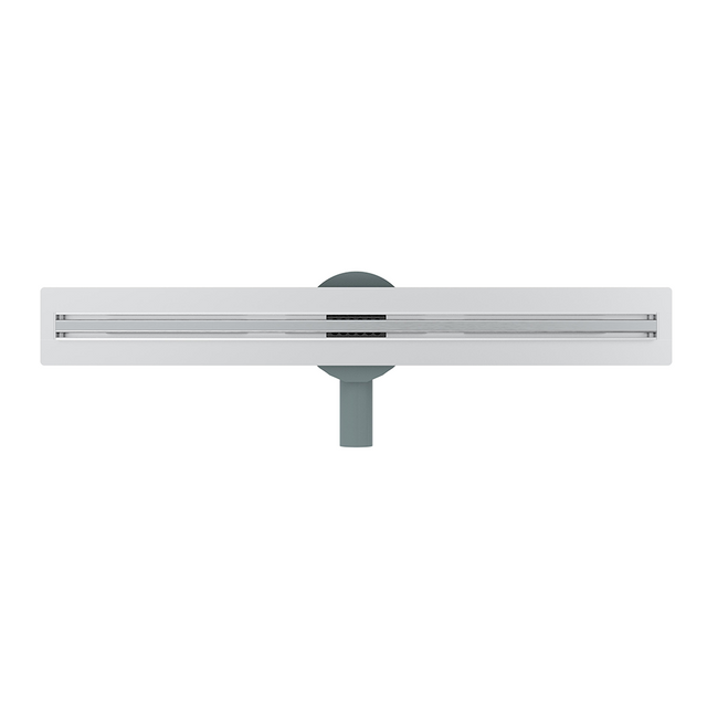 Stainless steel linear floor drain internal water channel and grate detail