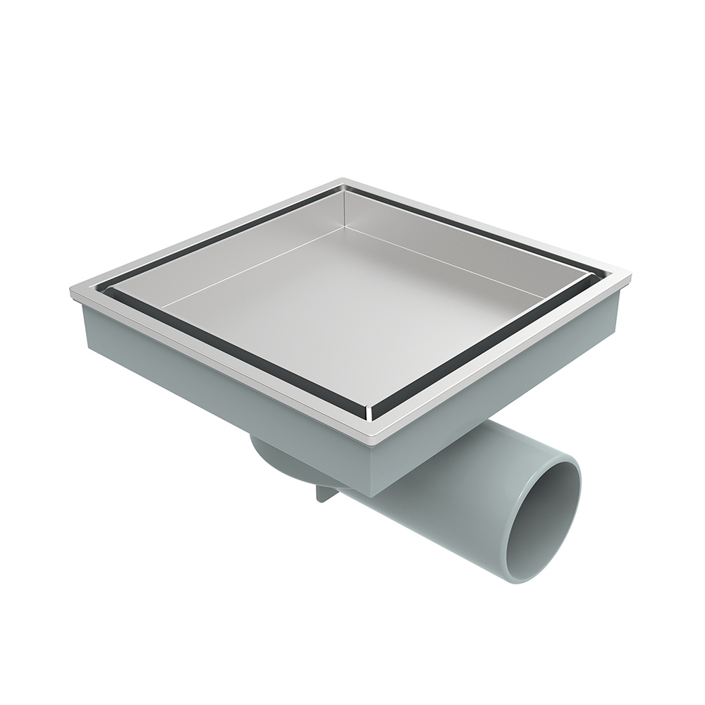 abs shower drain square with anti-odor floor drain horizontal outlet