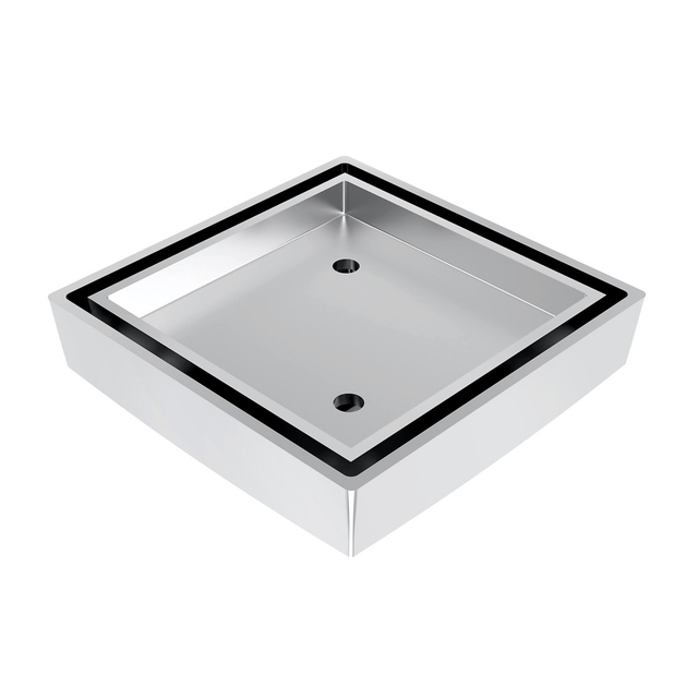 brass square floor drain body with compact structure for renovation