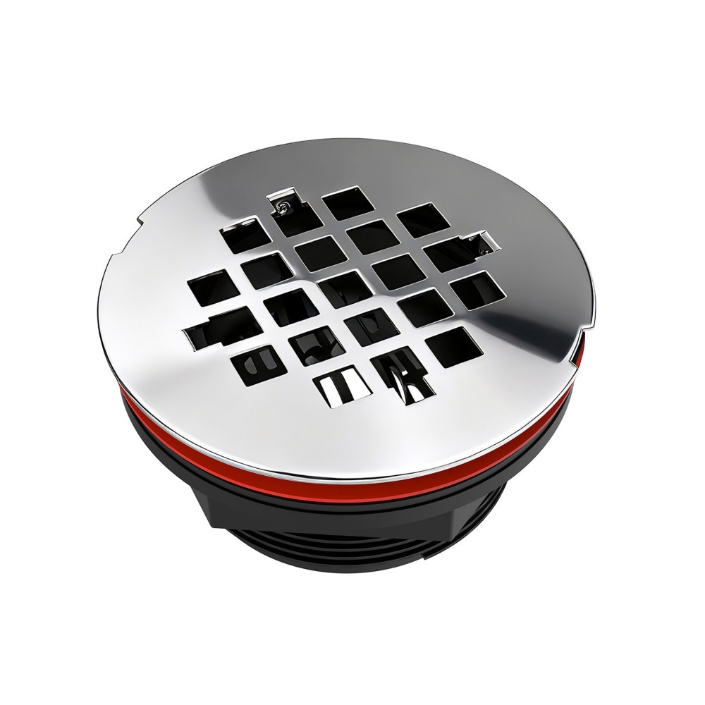 pvc floor drain body paired with stainless steel round grate cover