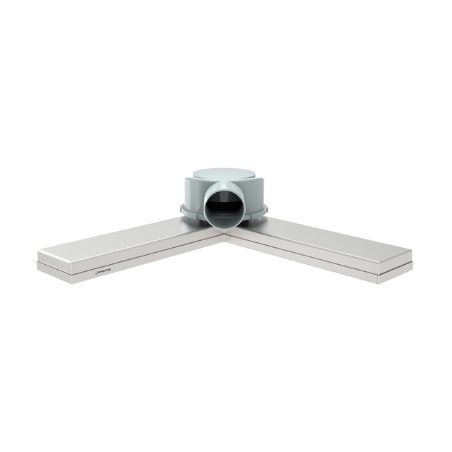 L shaped shower drain corner linear drain bottom channel structure