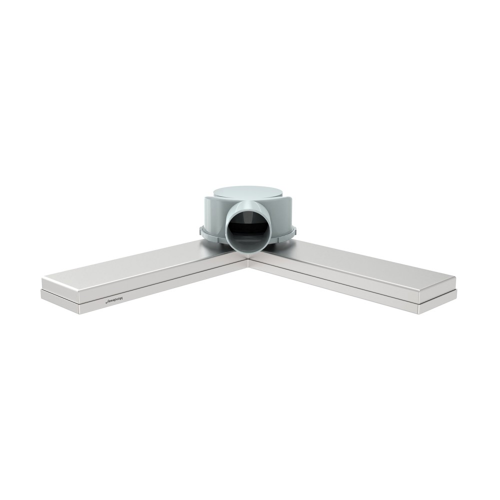 L shaped shower drain corner linear drain bottom channel structure