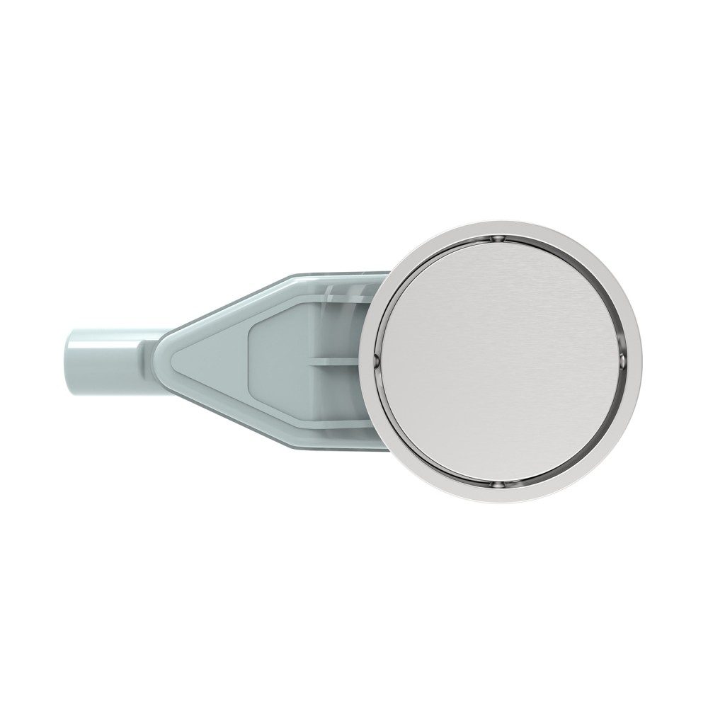 stainless steel round floor drain top layout with horizontal outlet