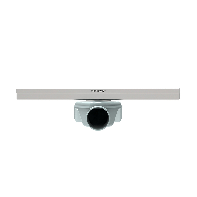 Corner floor drain with triangular drain horizontal outlet core