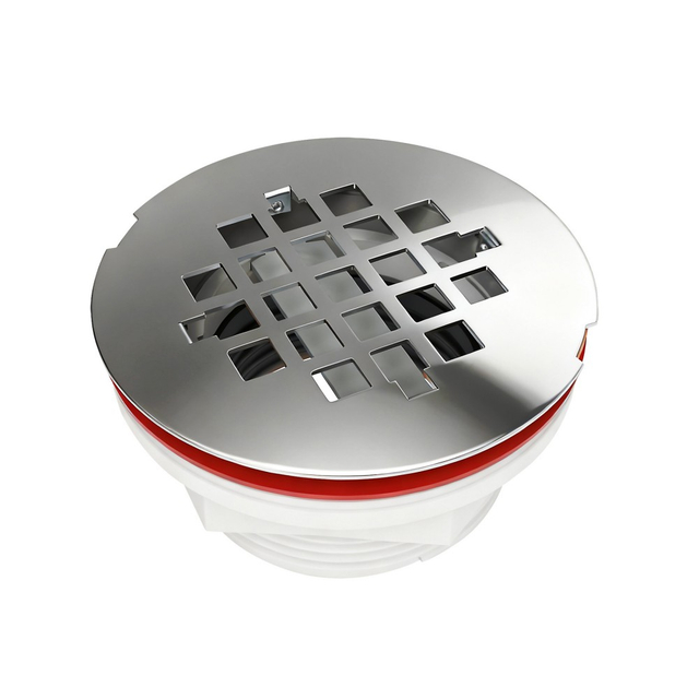 abs channel drain body paired with ss304 round grate for low profile shower drainage