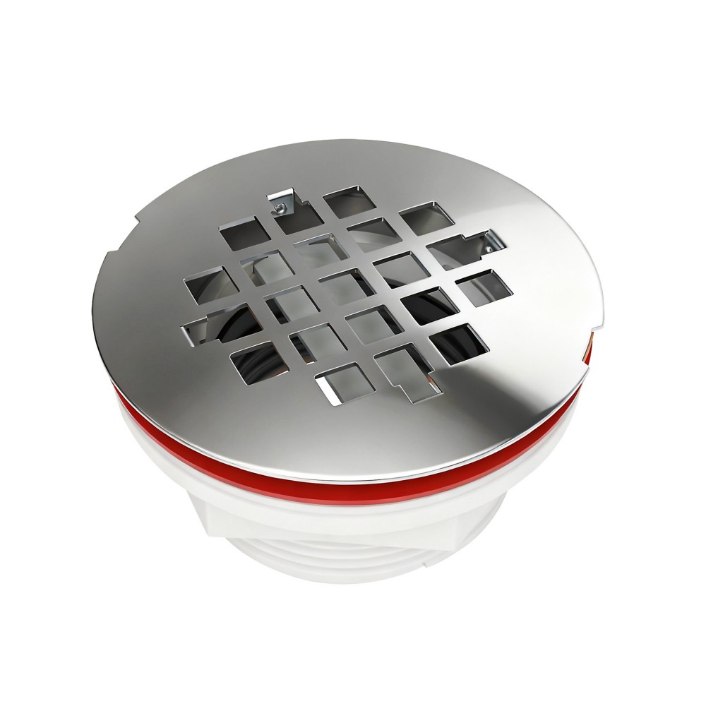 abs channel drain body paired with ss304 round grate for low profile shower drainage