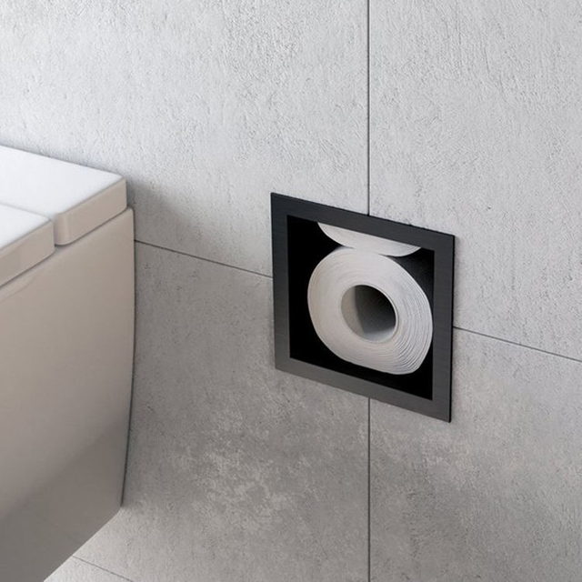 recessed wall niches showing toilet paper storage compartment