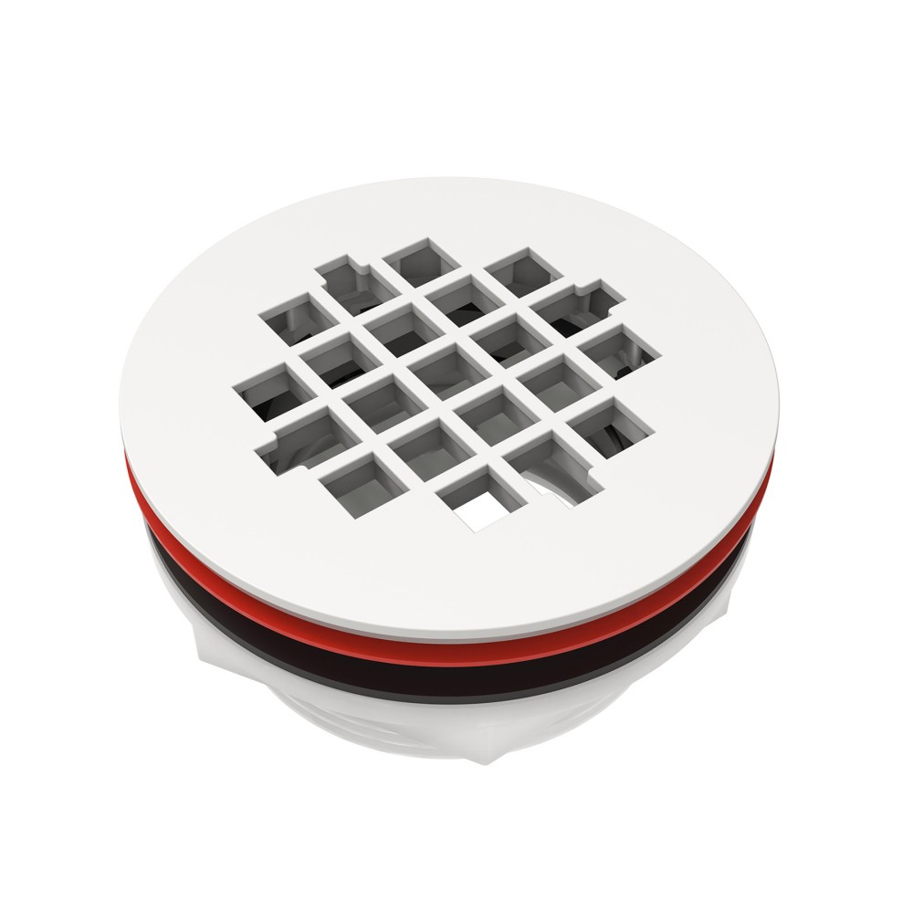 white round drain cover with abs base for modern shower drainage