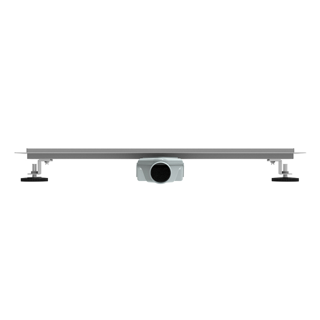 Horizontal outlet configuration of slim channel drains ideal for renovation projects