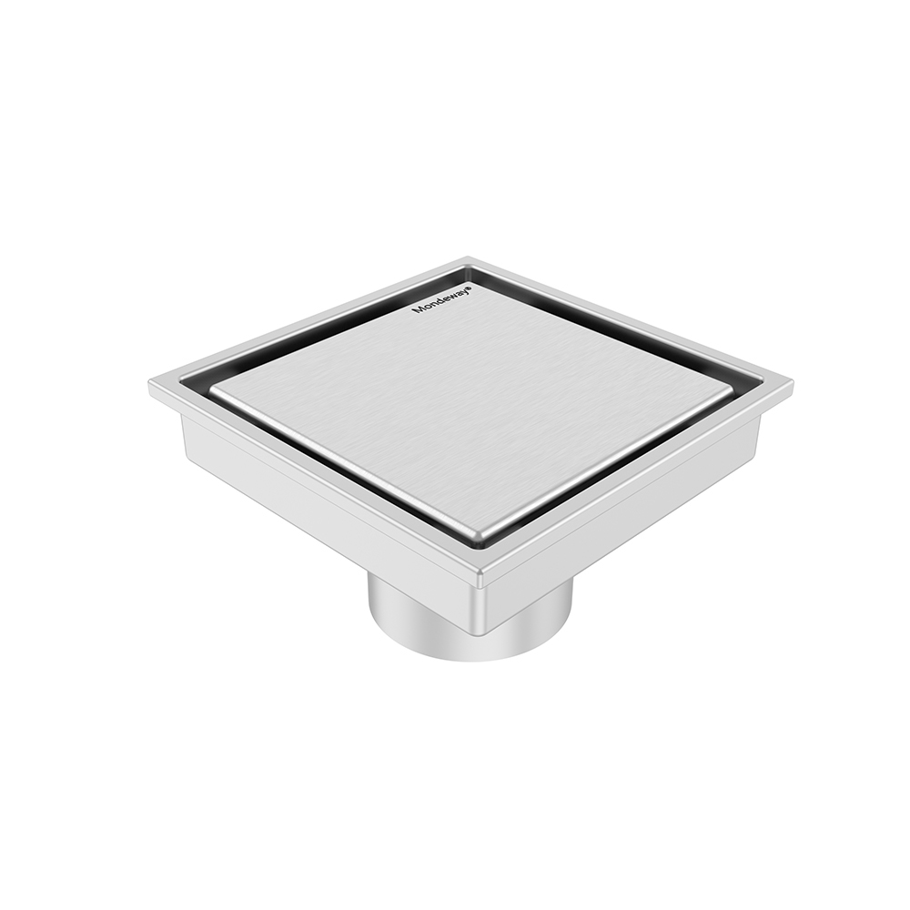 square stainless steel floor drain with tile insert cover and concealed design