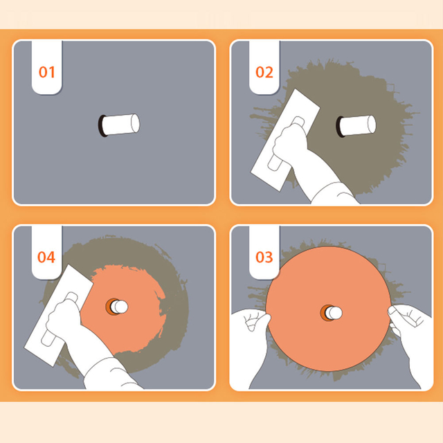 Step-by-step diagram for installing a valve seal shower waterproof membrane