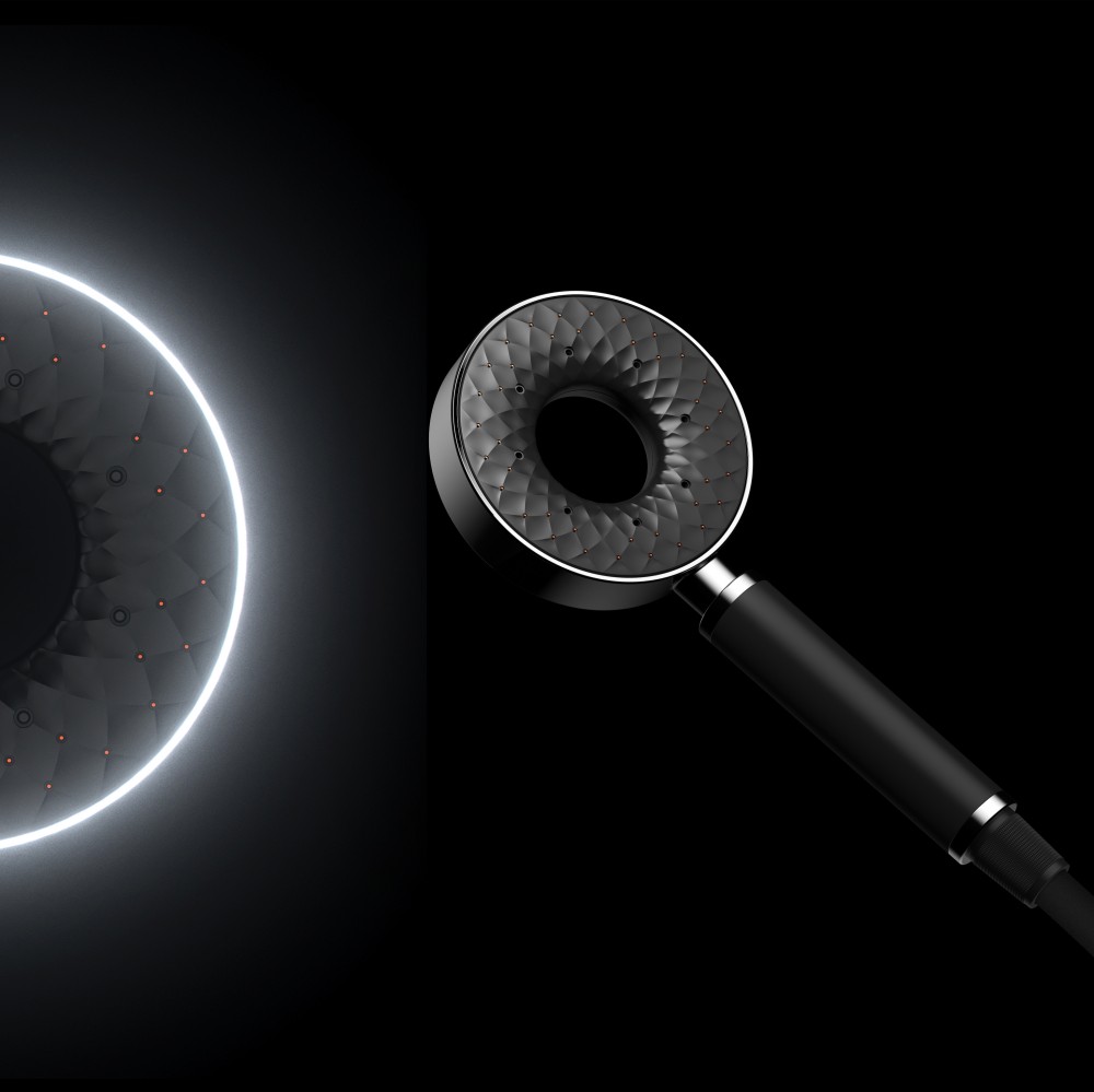 ring design handheld shower head detail for thermostatic shower panel