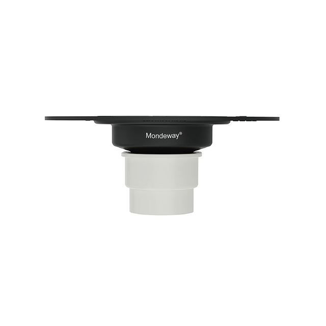 Side elevation of ABS shower drain base used in bathroom floor drainage