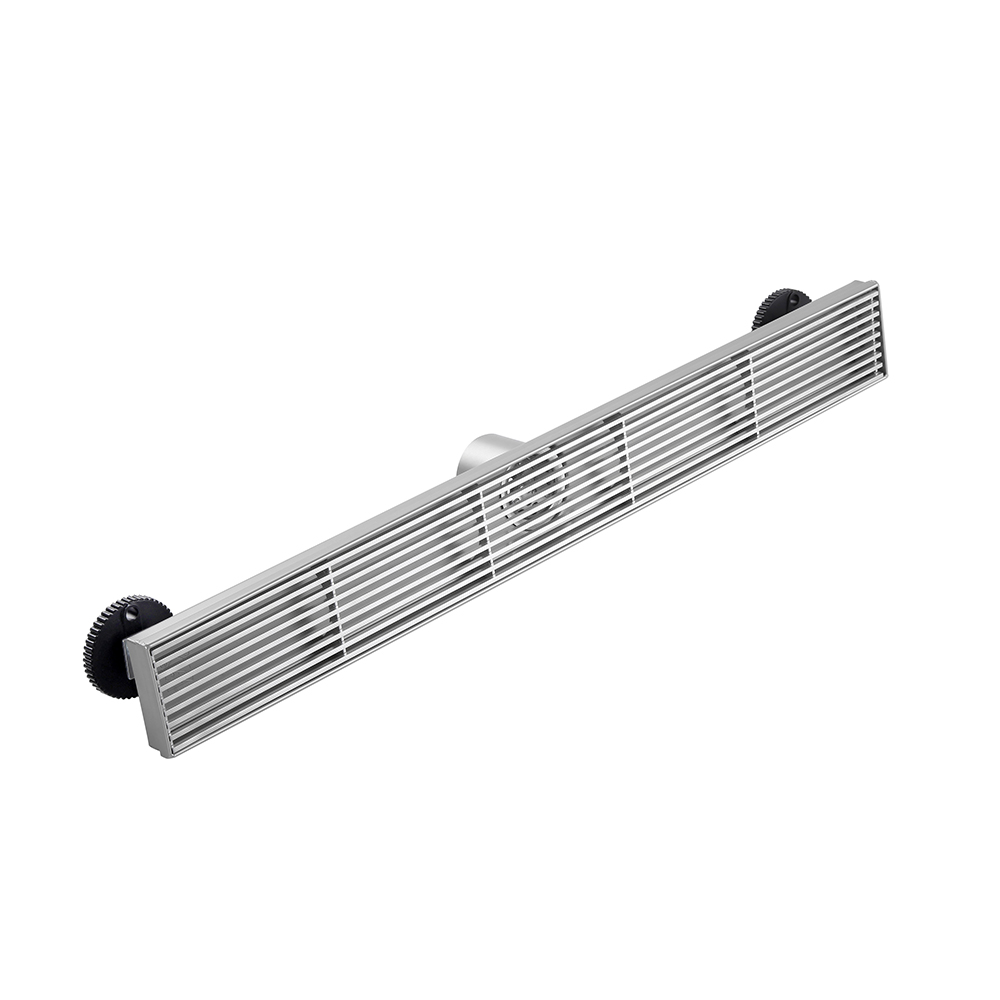 Shower drain kit wedge wire linear drain front grille design