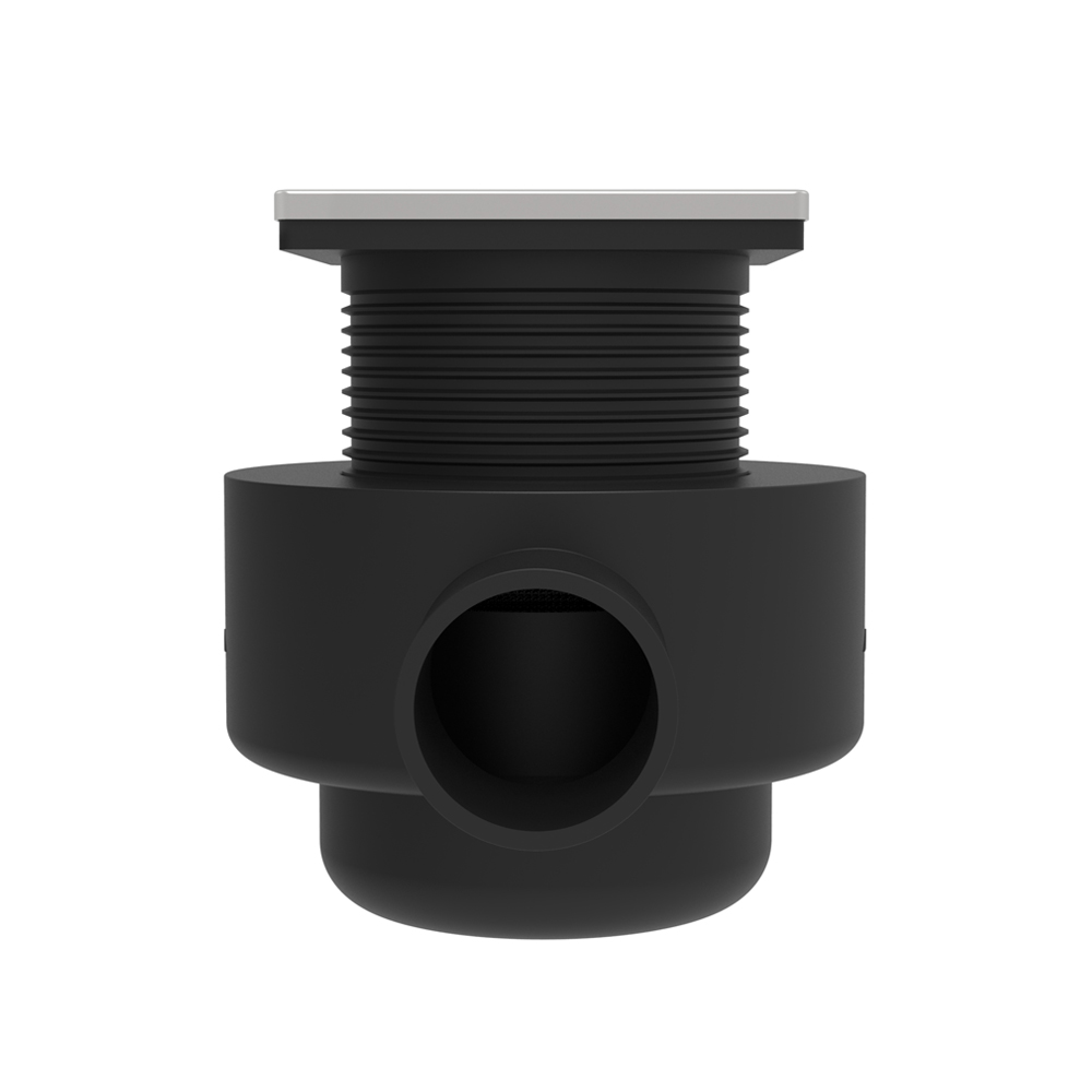 horizontal dual outlet hdpe drain body with side pipe connection