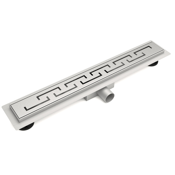 stainless steel shower drain with decorative grate pattern