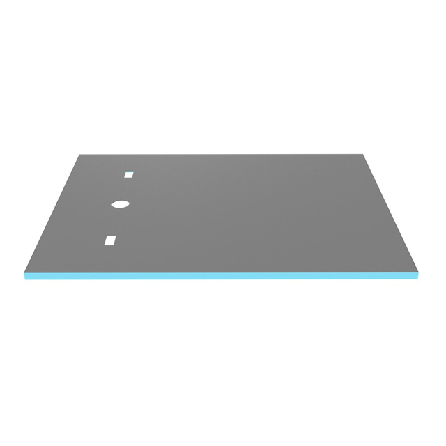 XPS shower base panel with horizontal siphon drain assembly