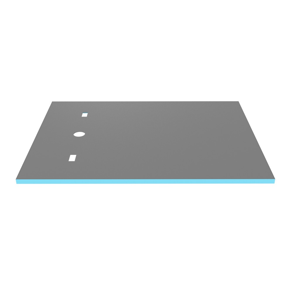 XPS shower base panel with horizontal siphon drain assembly