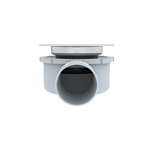 shower drain system kit square side profile with horizontal outlet