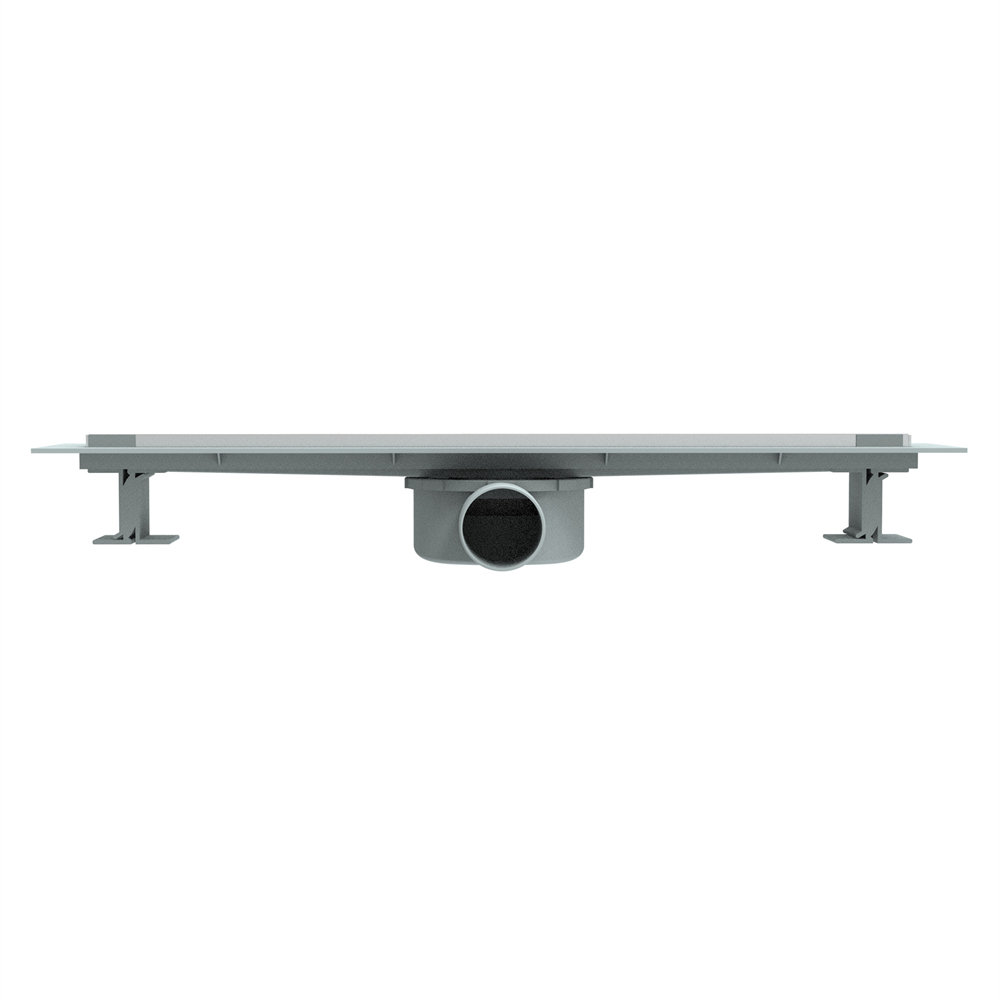 Plastic shower drain ultra low profile linear base for floor installation
