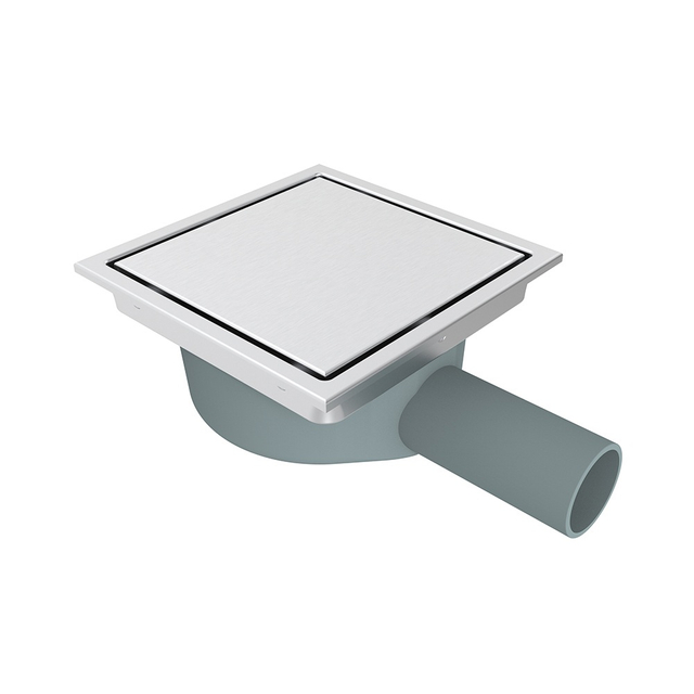 tile shower drain square stainless steel with horizontal outlet
