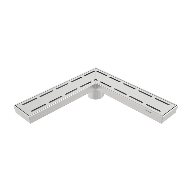 Right angle shower drain top structure with corner linear drain channel