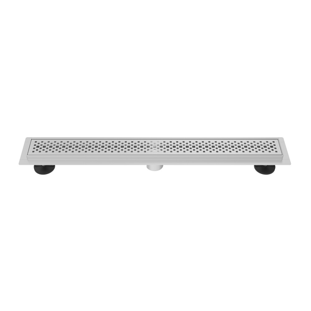 Adjustable stainless steel floor drain linear front channel structure