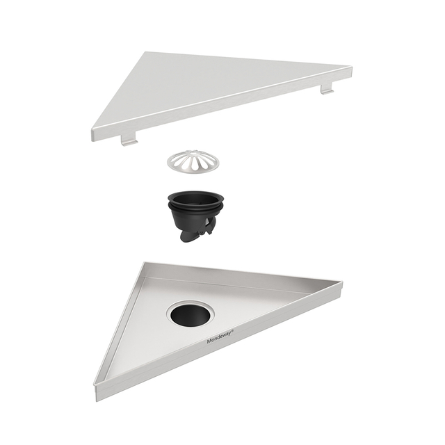 Floor drain bathroom triangular drain side profile stainless channel
